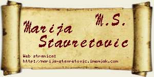 Marija Stavretović vizit kartica